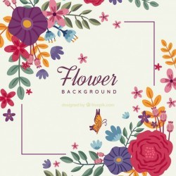 Creative flower background with frame concept