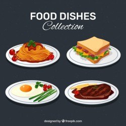 Delicious food dish collection