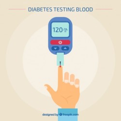 Diabetes blood test with flat design