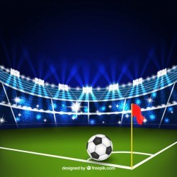 Football stadium background in realistic style