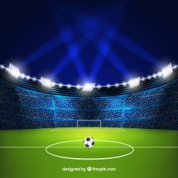 Football stadium background in realistic style