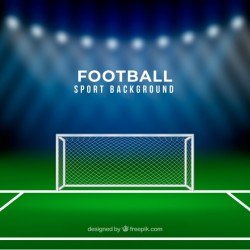 Football stadium background in realistic style