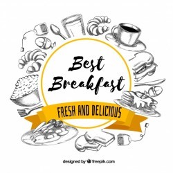Hand drawn breakfast frame