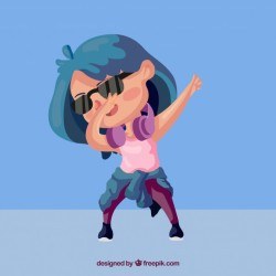 Happy girl doing dabbing