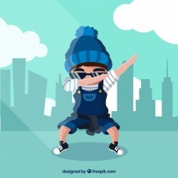 Happy kid doing dabbing