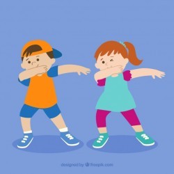 Happy kids doing dabbing
