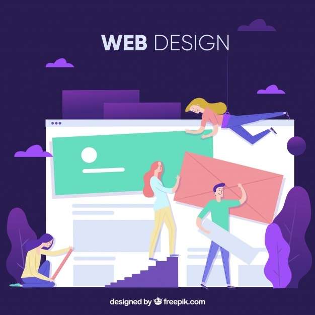Modern web design concept with flat design
