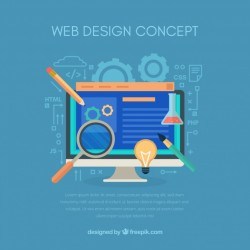 Modern web design concept with flat design
