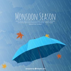 Mosoon season composition with flat design