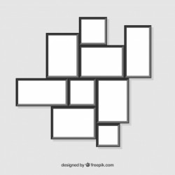 Photo frame collage with flat design