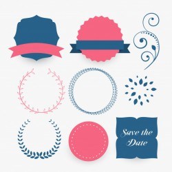 Set of decorative design elements