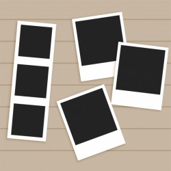 Set of empty photo frames