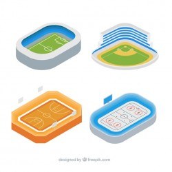 Stadiums collection in isometric style