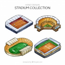 Stadiums collection in isometric style