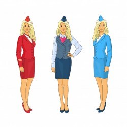 Stewardess Wear Uniform Set Airline Crew
