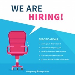 We are hiring background in flat style
