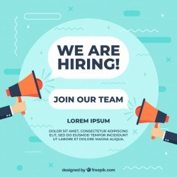 We are hiring background in flat style