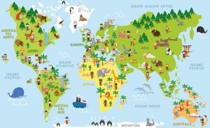 Travel world maps vector material