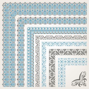 seamless corners border vector material 04