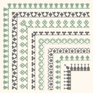 seamless corners border vector material 05