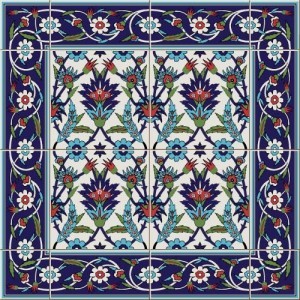 ceramic tile floral decor pattern vector
