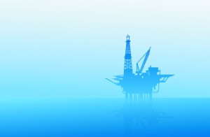 Oil exploration on sea vector