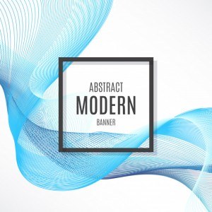 Abstract Banner with Blue Abstract Waves