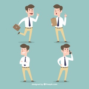 Salesman in different situations