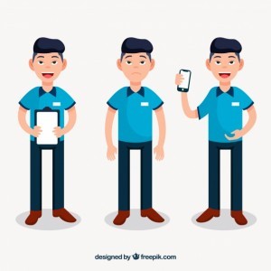 Salesman in different situations