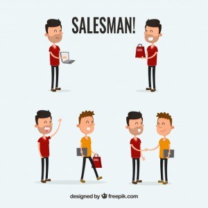 Salesman in different situations