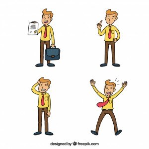 Salesman in different situations