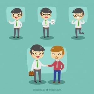 Salesman in different situations