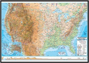 US Advanced Physical Framed Wall Map