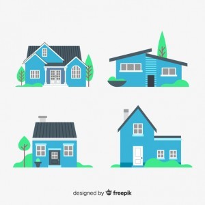 Blue housing collection