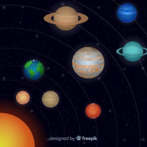 Classic solar system scheme with realistic design