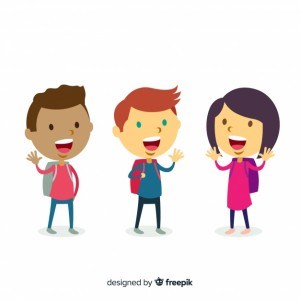 Happy schoolkids
