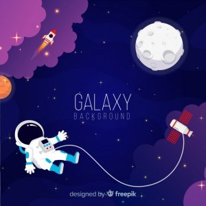 Lovely galaxy background with flat design
