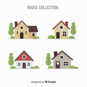 Set of different houses