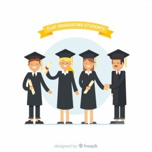 Students with graduation hats