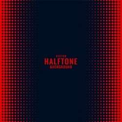 Black background with red halftone gradient pattern