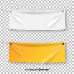 Collection of realistic textile banners