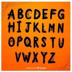Creative halloween alphabet set