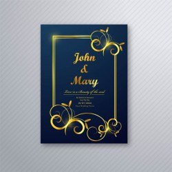 Luxury wedding card flyer template design