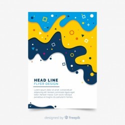 Modern business flyer template with abstract shapes