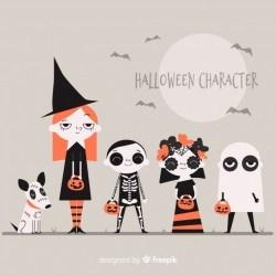 Pack of halloween characters