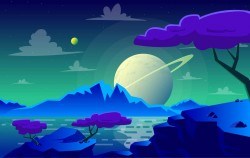 Vector Abstract Landscape Illustration