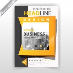 Yellow abstract shape detailed flyer
