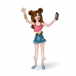 A girl takes a selfie