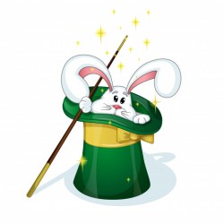 Rabbit in a magician’s hat