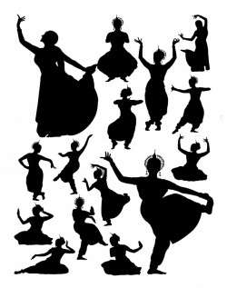 Silhouette of indian dancer